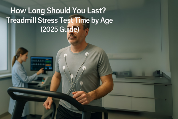 average time on treadmill for stress test by age