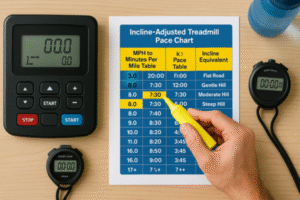 treadmill speed chart (MPH to Min/Mile)